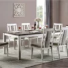 5pc Redmond Expandable Dining Table Set Weathered White/Dark Walnut/Warm Gray - HOMES: Inside + Out