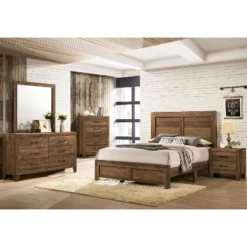 3pc Queen Quail Bedroom Set With 2 Nightstands Rustic Light Walnut - HOMES: Inside + Out -Cheap Homes Inside Out Store GUEST 05d945ef 731b 4ec1 82f6 97264967ab45