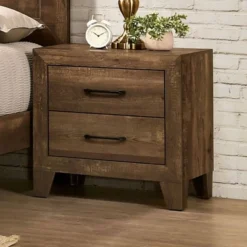 3pc Queen Quail Bedroom Set With 2 Nightstands Rustic Light Walnut - HOMES: Inside + Out -Cheap Homes Inside Out Store GUEST 06f0710e f6ec 407e 9b0b b27f8933d1e6