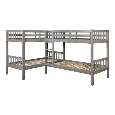 HOMES: Inside + Out Quadruple Twin Kids' Martell Bunk Bed Gray - IoHOMES 2 HOMES: Inside + Out Quadruple Twin Kids' Martell Bunk Bed Gray - IoHOMES - Image 2