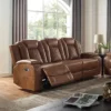 Edanola Upholstered Sofa With 2 Power Recliner And USB Plug Brown - HOMES: Inside + Out