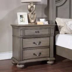 3pc Pennings Traditional Bed Set With 2 Nightstands Gray - HOMES: Inside + Out 18 3pc Pennings Traditional Bed Set With 2 Nightstands Gray - HOMES: Inside + Out -Cheap Homes Inside Out Store GUEST 0e8af0b5 7015 49f6 9800 6ffaffc31630