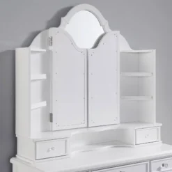 3pc Anza Multi Storage Vanity Set With Tri Fold Mirror And Stool White - HOMES: Inside + Out -Cheap Homes Inside Out Store GUEST 14f92ecd dda9 4b1a af6a 6d80cdf2ade3
