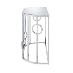 Oakmonte Mirrored Semi Circle Sofa Table Chrome - HOMES: Inside + Out -Cheap Homes Inside Out Store GUEST 172ab10b f322 4130 9481 8d8bcae980df
