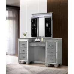2pc Mallery Vanity Set With Stool Silver - HOMES: Inside + Out -Cheap Homes Inside Out Store GUEST 1af5d629 35a0 4166 ab10 2cae923ea79b