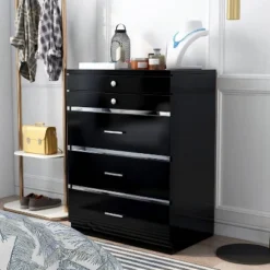 Garneta 5 Drawer Chest With Jewelry Drawers - HOMES: Inside + Out