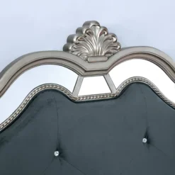 California King Divito Traditional Mirror Trim Bed Silver - HOMES: Inside + Out -Cheap Homes Inside Out Store GUEST 1ce4ec0d 7cb4 472c 9fae 460f6aa6ff0c