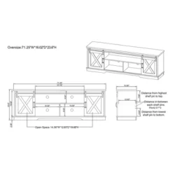 3pc Clander TV Stand And Bookcase Tower Set Vintage Gray Oak - HOMES: Inside + Out -Cheap Homes Inside Out Store GUEST 1d13634d 22a0 4eb7 b36a d8e757662822