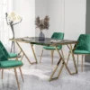 Jalama Glam Glass Top Gold Frame Dining Table - HOMES: Inside + Out