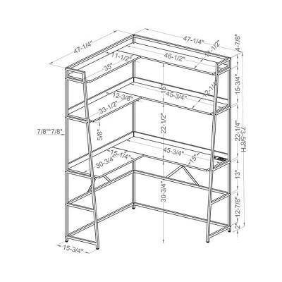 Clydebank Corner Desk With Bookcase And USB Plug - HOMES: Inside + Out 4 Clydebank Corner Desk With Bookcase And USB Plug - HOMES: Inside + Out - Image 4