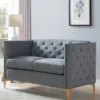 Gasper Tufted Upholstered Loveseat Light Gray - HOMES: Inside + Out