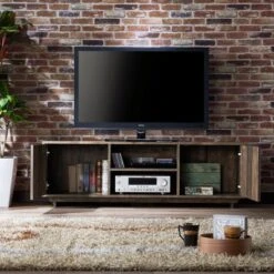 Fraire Contemporary TV Stand For TVs Up To 60" Reclaimed Oak - HOMES: Inside + Out -Cheap Homes Inside Out Store GUEST 20bc6a18 d38e 4ed7 9892 3c9a3d78c02a