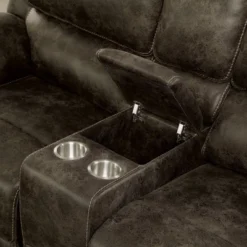 Nisbet Power Reclining Leather Loveseat With Cup Holders Mocha - HOMES: Inside + Out -Cheap Homes Inside Out Store GUEST 222f6b7d eae1 40b9 9905 9259a5b2a347