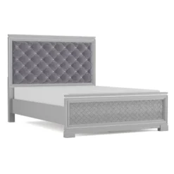 Tenaya Glam Bed With Button Tufted Headboard Silver - HOMES: Inside + Out -Cheap Homes Inside Out Store GUEST 223b9e7f c0f0 4106 8313 938dd2e7d294