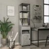 72.3" Clander Multiple Storage Bookcase Vintage Gray Oak - HOMES: Inside + Out