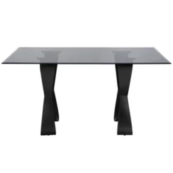 58" Poppy Hill Modern Rectangle Glass Top Dining Table Black/Gray - HOMES: Inside + Out -Cheap Homes Inside Out Store GUEST 262d0b30 db7c 4483 b668 58c05eb00524