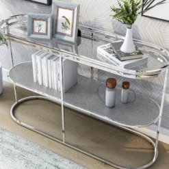 Yarmuth Glam 1 Shelf Sofa Table Chrome - HOMES: Inside + Out 7 Yarmuth Glam 1 Shelf Sofa Table Chrome - HOMES: Inside + Out -Cheap Homes Inside Out Store GUEST 2ab8d7a0 7872 4240 9631 e832013f6de7