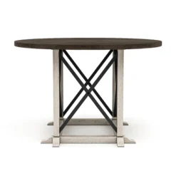 5pc Piker Round Dining Set Dark Walnut/Antique White - HOMES: Inside + Out -Cheap Homes Inside Out Store GUEST 2b6b1183 762e 4f43 bd6f 1636f1747b66