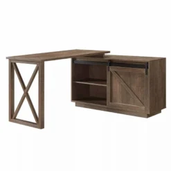 Sevyn Transitional L Shape Desk Walnut Oak - HOMES: Inside + Out -Cheap Homes Inside Out Store GUEST 2ba5eabd c2e4 4730 b697 8cf7d226bf0d