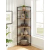 63.75" Beeme 5 Tier Corner Bookshelf Sand Black/Light Pure Copper - HOMES: Inside + Out