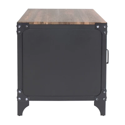 Amargosa Storage Metal Side Table Black/Dark Walnut - HOMES: Inside + Out 3 Amargosa Storage Metal Side Table Black/Dark Walnut - HOMES: Inside + Out - Image 3