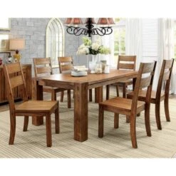 7pc Arsenio Sturdy Dining Table Set Dark Oak - HOMES: Inside + Out