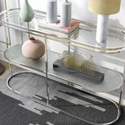 Javete Glam 1 Shelf Sofa Table Chrome - HOMES: Inside + Out -Cheap Homes Inside Out Store GUEST 2ed297ca 1098 48b1 bc9a 9187095a50fd