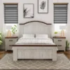3pc Willow Rustic Bedroom Set With 2 Nightstands Distressed White/Walnut - HOMES: Inside + Out