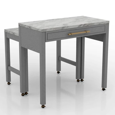 5pc Gardenside Expandable Counter Height Dining Table Set White/Light Gray/Beige - HOMES: Inside + Out 5 5pc Gardenside Expandable Counter Height Dining Table Set White/Light Gray/Beige - HOMES: Inside + Out - Image 5