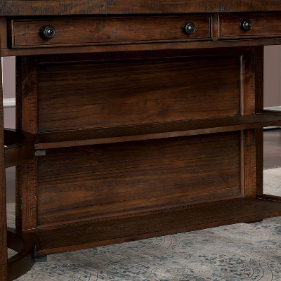 67" Foret Rustic Counter Height Dining Table Rustic Oak - HOMES: Inside + Out 3 67" Foret Rustic Counter Height Dining Table Rustic Oak - HOMES: Inside + Out - Image 3