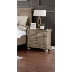 3 Earl Drawer Nightstand Gray - HOMES: Inside + Out
