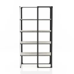 72.25" Havano 4 Shelf Open Industrial Bookcase Matte Black/Light Gray - HOMES: Inside + Out -Cheap Homes Inside Out Store GUEST 38ee3349 b530 4876 851f 00b2a2752028