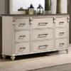 Nyes 9 Drawers Dresser Antique White/Walnut - HOMES: Inside + Out
