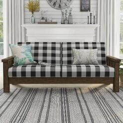Cheap Homes Inside Out Store 3 Jovie Gingham Rustic Sofa - HOMES: Inside + Out