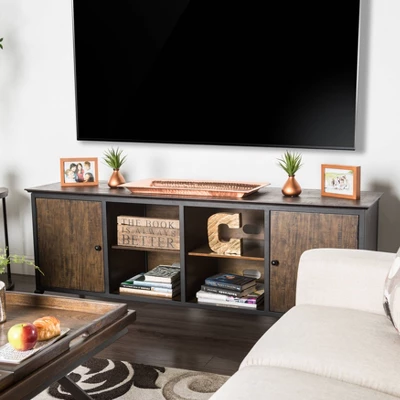 Kelson Multi Storage TV Stand For TVs Up To 80" Medium Weathered Oak - HOMES: Inside + Out 1 Kelson Multi Storage TV Stand For TVs Up To 80" Medium Weathered Oak - HOMES: Inside + Out