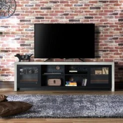 Briggin Industrial TV Stand For TVs Up To 70" Black - HOMES: Inside + Out -Cheap Homes Inside Out Store GUEST 3f001640 49f0 4aaa 9c06 6109d7bb8c69