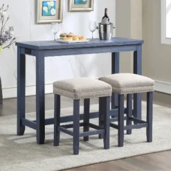 3pc Rockland Counter Height Dining Set Antique Blue - HOMES: Inside + Out
