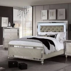 2pc La Mesa Bed And Chest Set Silver - HOMES: Inside + Out
