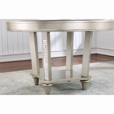 7pc Jenra Round Dining Set Champagne/Warm Gray - HOMES: Inside + Out 2 7pc Jenra Round Dining Set Champagne/Warm Gray - HOMES: Inside + Out - Image 2