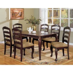60" Danburn Floral Accented Dining Table Dark Walnut - HOMES: Inside + Out