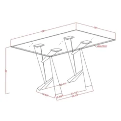 58" Darrah Modern Rectangle Glass Top Dining Table Black/Clear - HOMES: Inside + Out 15 58" Darrah Modern Rectangle Glass Top Dining Table Black/Clear - HOMES: Inside + Out -Cheap Homes Inside Out Store GUEST 485b7e0e 7d32 48ea ad73 78b768980906