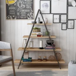 59" Mathews 4-Shelf Ladder Bookcase Bronze - HOMES: Inside + Out -Cheap Homes Inside Out Store GUEST 4bd47a11 0d5d 48a7 a52d 8a6c8c58bb44