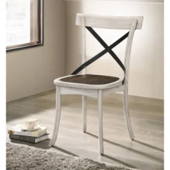 5pc Piker Round Dining Set Dark Walnut/Antique White - HOMES: Inside + Out -Cheap Homes Inside Out Store GUEST 5159ce06 b144 4ff3 a8ac 682ad0bc9465