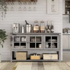 Carita Transitional Windowpane Cabinets Buffet - HOMES: Inside + Out -Cheap Homes Inside Out Store GUEST 51c01ad1 0670 43d6 9c6a 8b90de18ac79