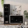 2pc Torrey Multi Storage Buffet And Bar Tower Set Black/Cement - HOMES: Inside + Out