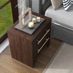 Melonnes Transitional 2 Drawer Nightstand Walnut - HOMES: Inside + Out -Cheap Homes Inside Out Store GUEST 5605e251 ed84 4f09 84c8 70795e9e5309