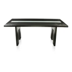 7pc Stevenson Glass Insert Open Shelf W/Led Lights Dining Table Set Black - HOMES: Inside + Out -Cheap Homes Inside Out Store GUEST 56180ad8 1b23 414c 865f 728419c865cc