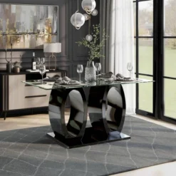 Spearelton Double Oval Pedestal Dining Table Black - HOMES: Inside + Out -Cheap Homes Inside Out Store GUEST 57142b1c df55 46c8 9800 be44262134f9