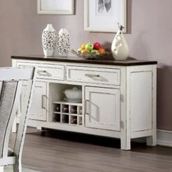 Redmond 2 Drawer Server Weathered White/Dark Walnut - HOMES: Inside + Out