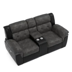 Melio Loveseat With 2 Powered Recliners Gray/Black - HOMES: Inside + Out -Cheap Homes Inside Out Store GUEST 5c2e8a4a 3896 4ce4 b031 27a4070c4053